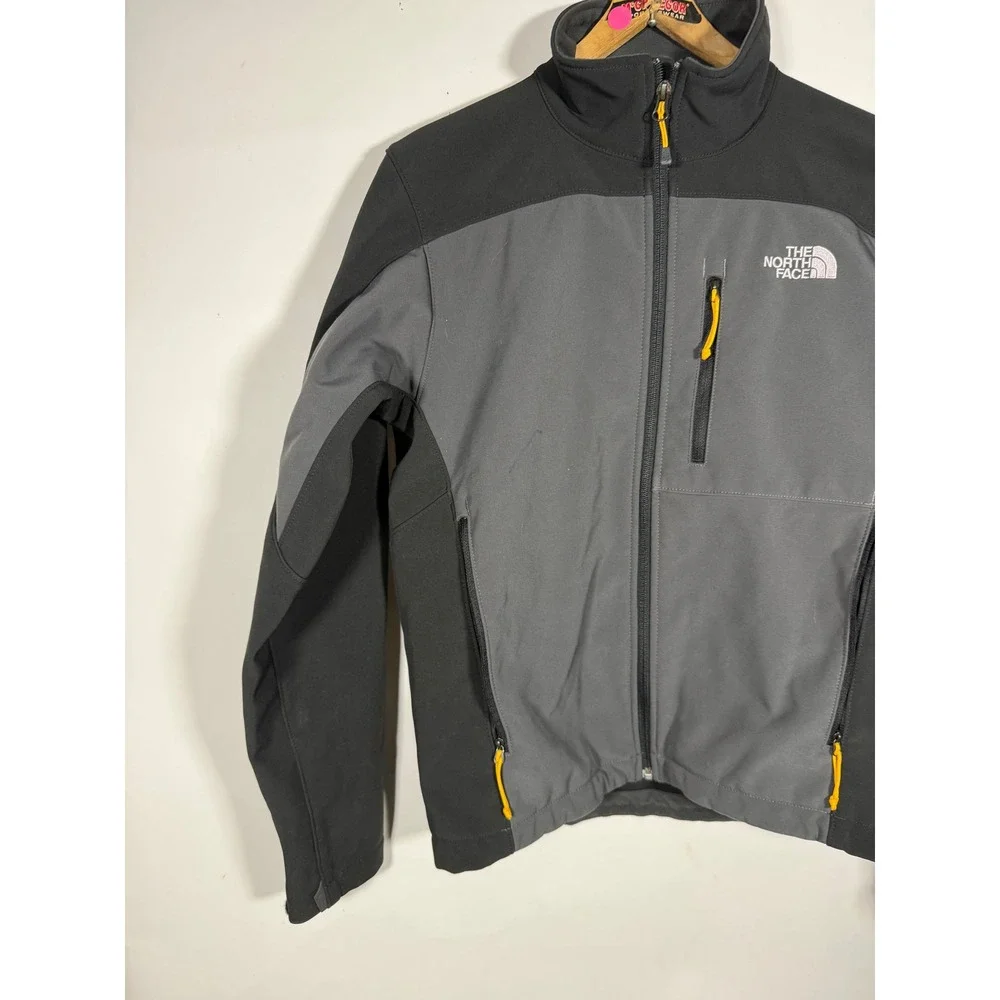 The North Face Mens Apex Bionic Softshell Jacket Grey Black S P Full Zip FLAW